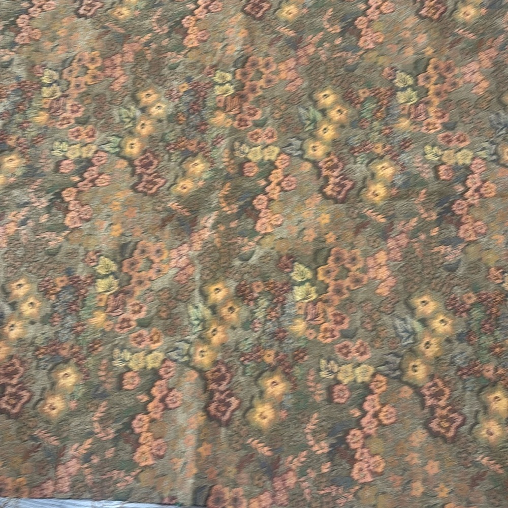 Fabric upholstery brushed feeling to touch 4 wide x 2 yards.  Beige floral